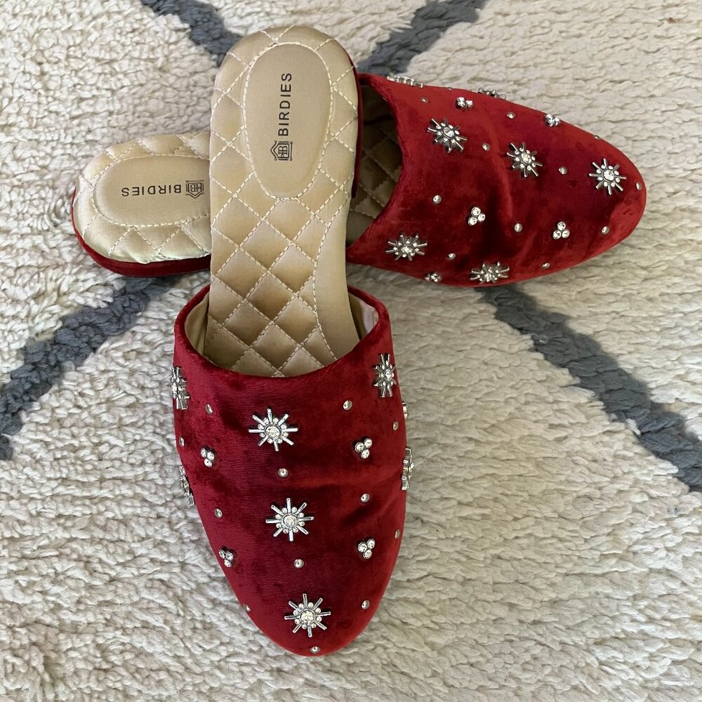 Birdies Slippers in Burgundy Crystal US 6.5 *RARE* GREAT HOLIDAY GIFTING